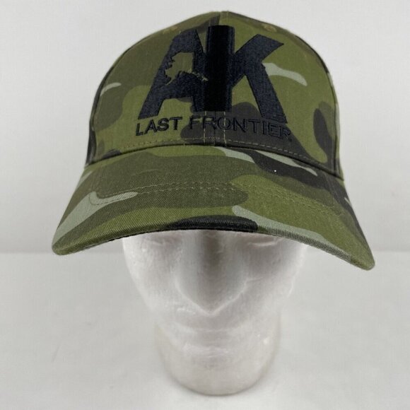 Alaska The Last Frontier Camp Hat Green Black Cotton Adjustable Baseball Cap - Picture 3 of 10